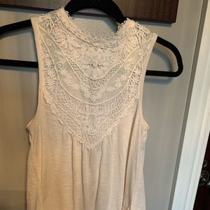 NORDSTROM cream lace tank